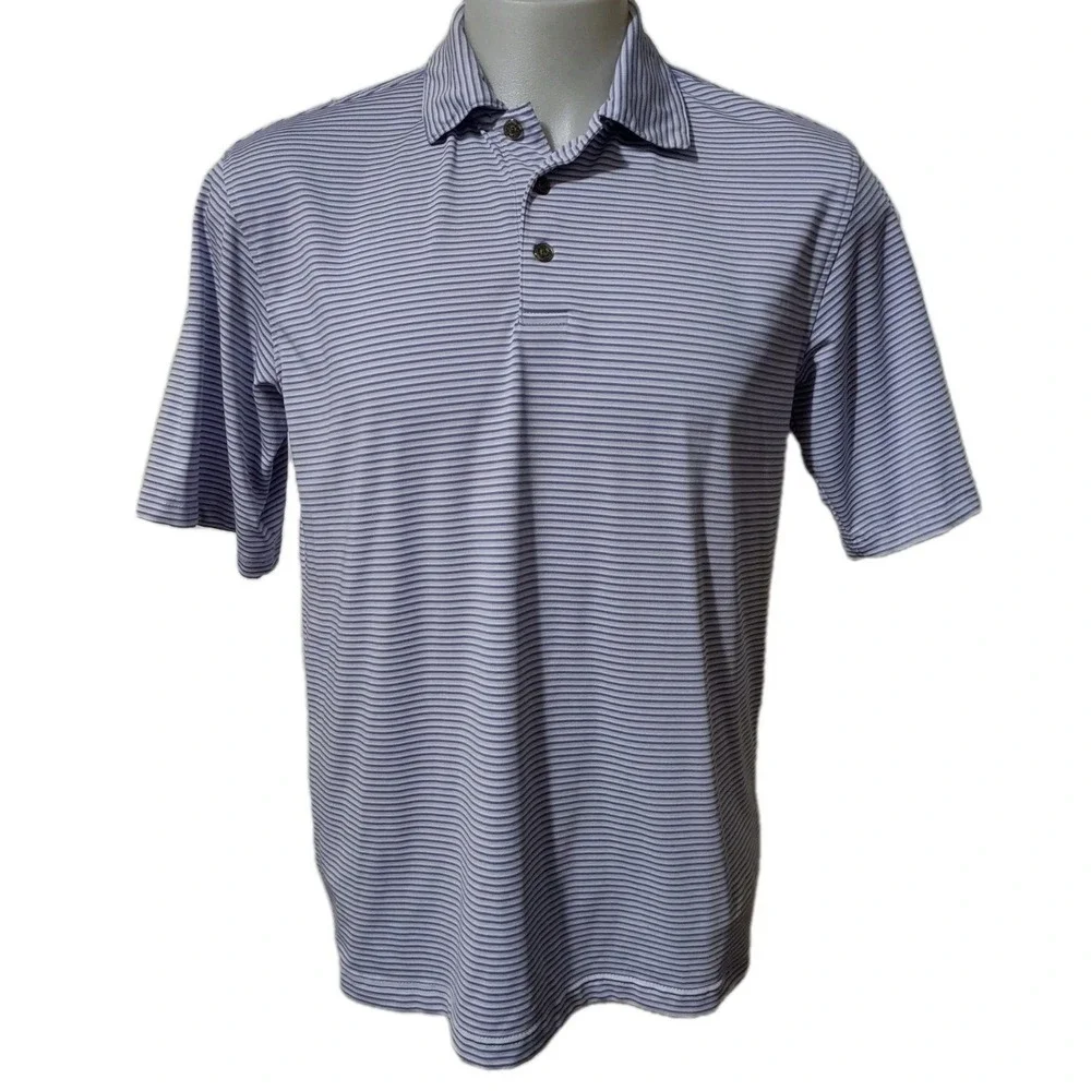 Pebble Beach Performance Golf Polo Shirt Mens Size M Short Sleeve Stretch Purple